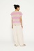 10Days light safari/violet tee thin knit stripes