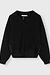 10Days Black texture fleece polo sweater