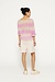 10Days light safari/violet sweater thin knit stripes