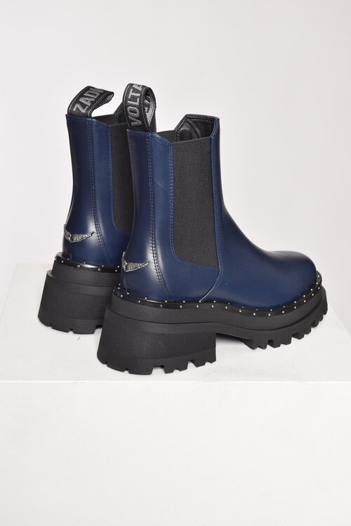 Zadig & Voltaire Donkerblauwe Boots Ride Chelsea Studs