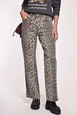 Ganni Leopard Jeans Print