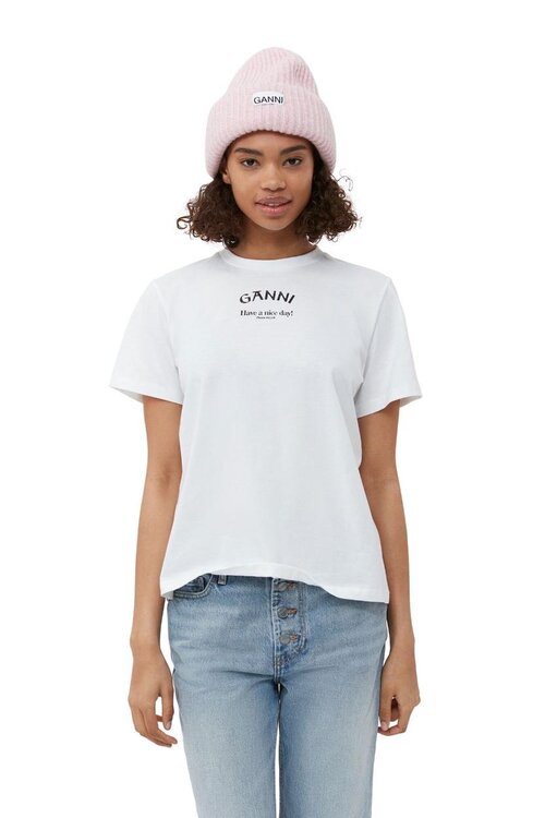 Ganni Lichtroze Rib Muts