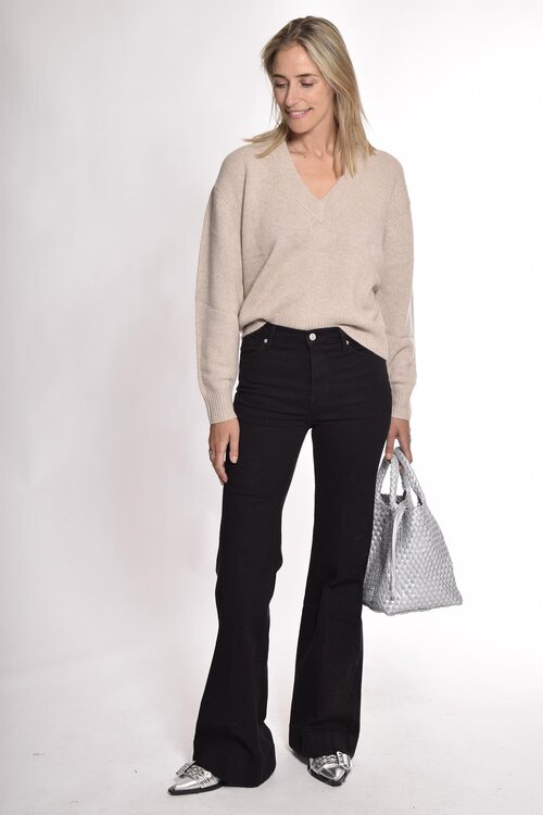 7 For All Mankind Zwarte Modern Dojo Wide Leg Jeans