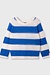 10Days ecru/blue thin knit sweater stripes