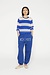 10Days ecru/blue thin knit sweater stripes