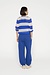 10Days ecru/blue thin knit sweater stripes