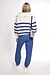 10Days ecru/blue zip cardigan knit stripes