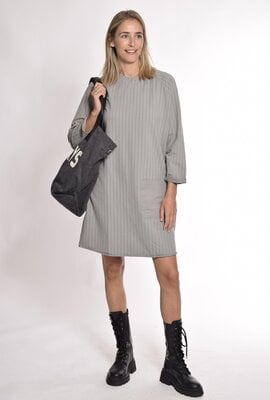 10Days graphite sweat dress pinstripe