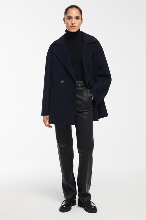 Studio AR by Arma Zwart Leren straight broek Ailis