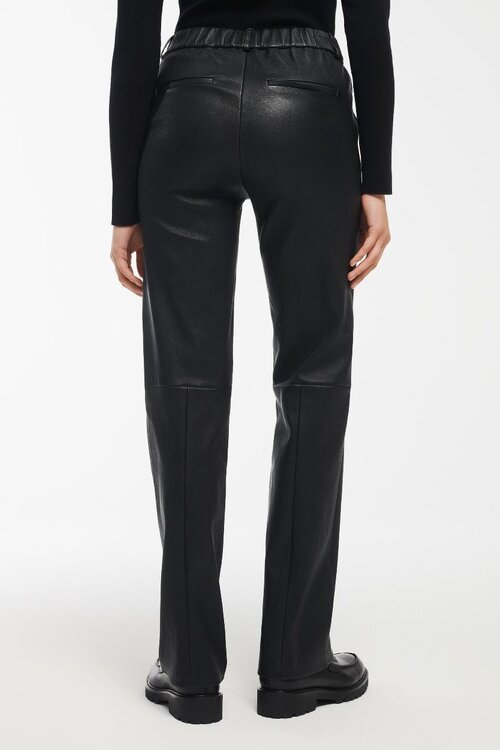 Studio AR by Arma Zwart Leren straight broek Ailis