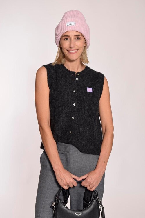 American Vintage Anthraciet Gebreid Gilet