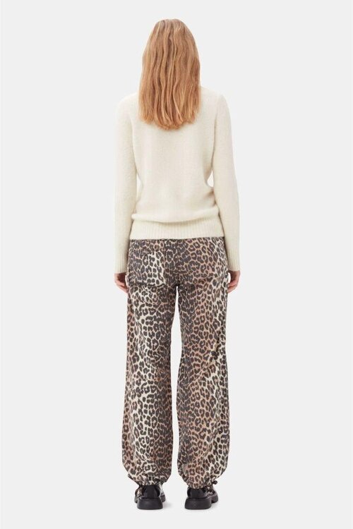 Ganni Leopard Cotton leopard broek