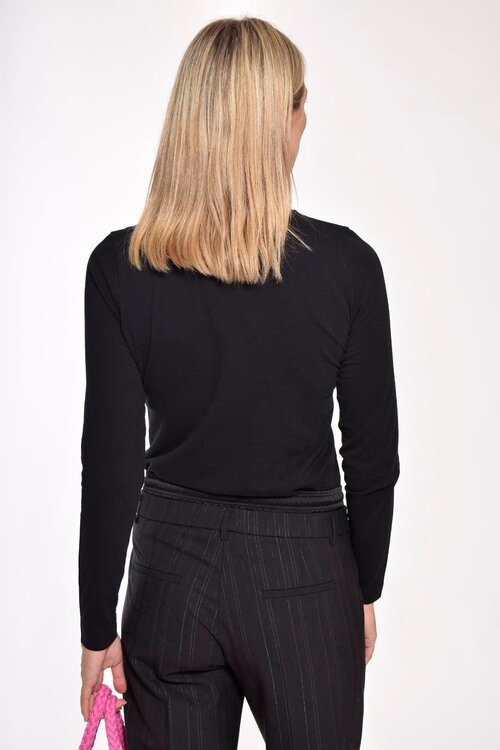 Neeve Zwart crew neck lange mouw shirt