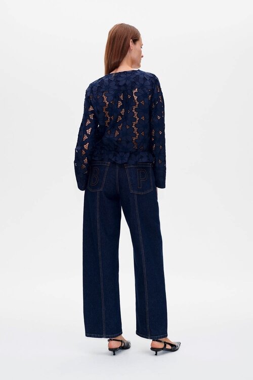 Baum Und Pferdgarten Donkerblauwe Blouse lange mouw