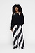 10Days Ecru/Black wide leg pants satin stripes