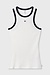 10Days Ecru tank top rib contrast