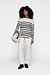 10Days Ecru long sleeve tee painted stripe