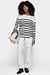 10Days Ecru long sleeve tee painted stripe