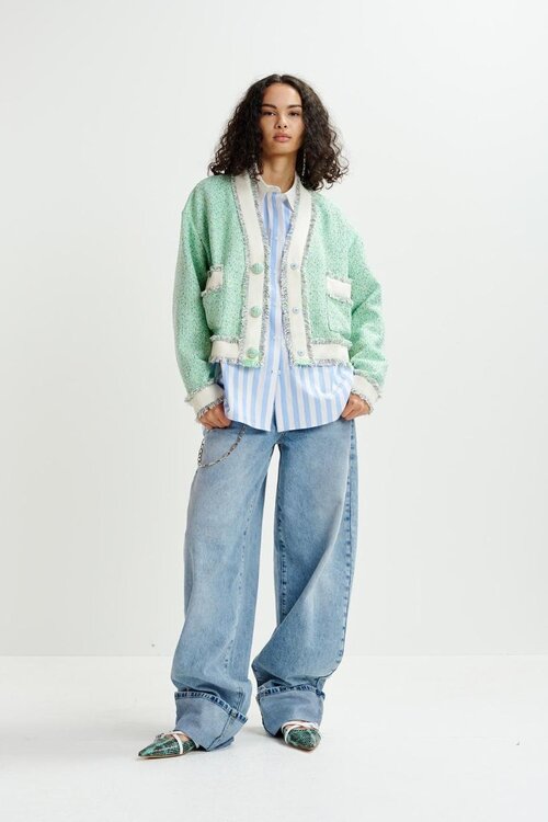 Essentiel Antwerp mint Cropped Fringe Jack