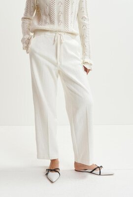 Essentiel Antwerp Off White Straight Leg Pantalon