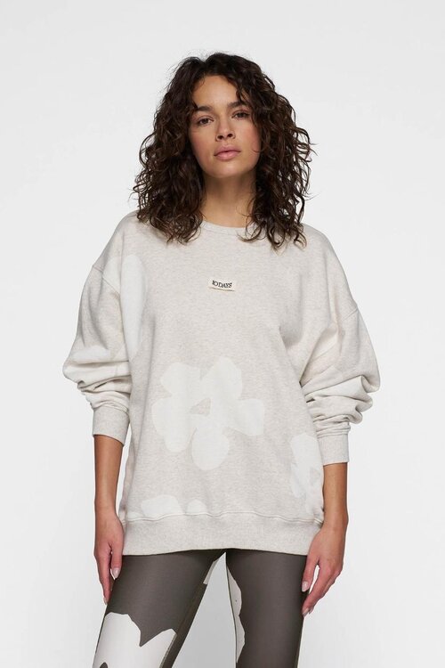 10Days Soft White Melee statement sweater flower