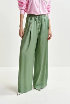Essentiel Antwerp Kaki Wide Leg Pantalon