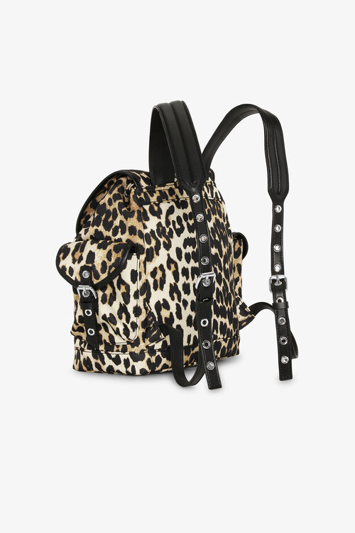 Ganni Leopard Bucky Backpack Small