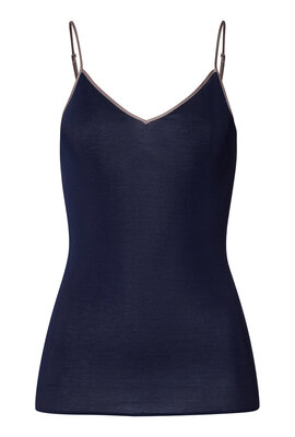 Hanro Navy Cotton Seamless Top