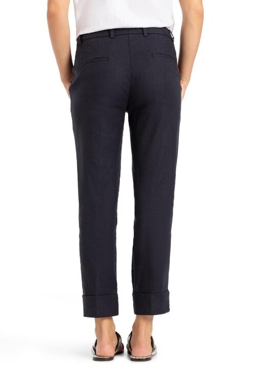 Cambio Blauwe Kristal Linnen Pantalon