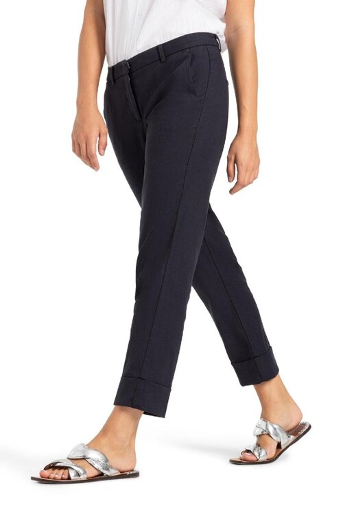 Cambio Blauwe Kristal Linnen Pantalon