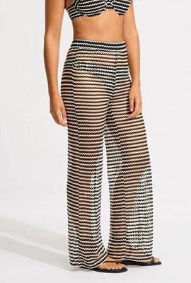 Seafolly Zwarte Mesh Effect Pant