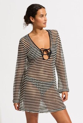 Seafolly Zwart Mesh Effect Tuniek