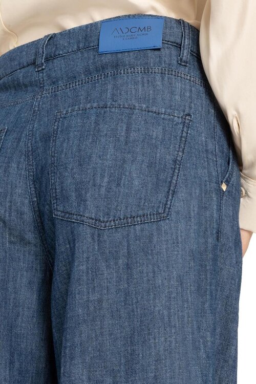 Cambio Indigo Alina Wide Leg Bandplooi