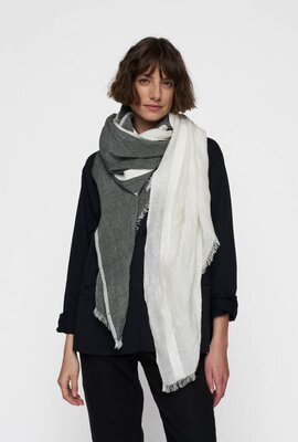 10Days Ecru scarf color block
