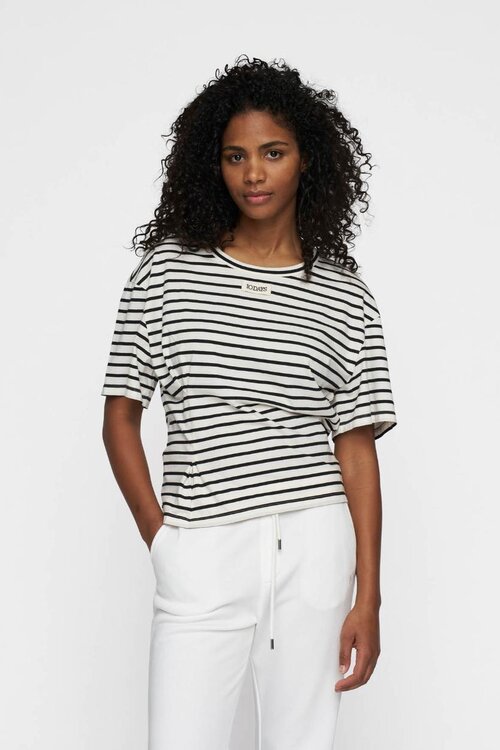 10Days Ecru/Black shortsleeve tee smock