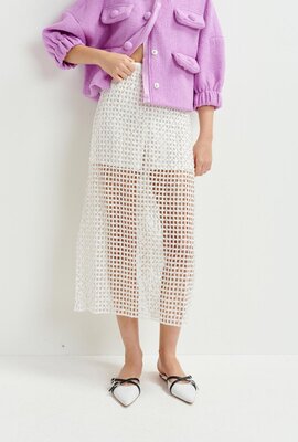 Essentiel Antwerp Wit Sequin Mesh Rok