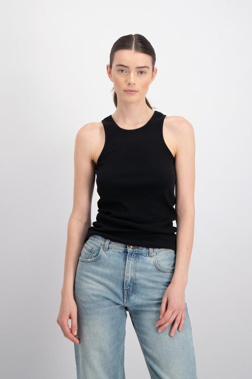 Neeve Zwarte Rib Tank Top Seamless