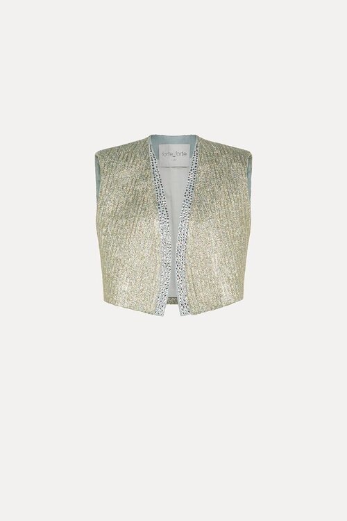 Forte_Forte Beige Lurex Gilet
