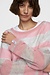 10Days Raspberry/grey thin knit sweater