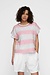 10Days Raspberry/grey thin knit tee