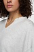 10Days white grey melee soft notch neck sweater