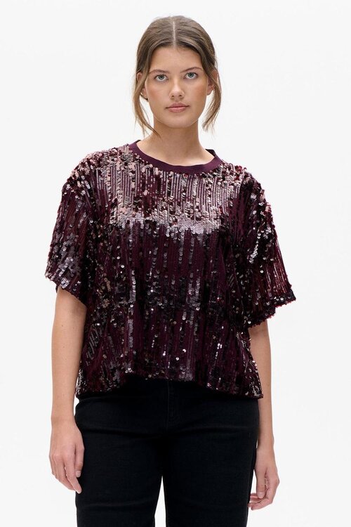 Baum Und Pferdgarten Aubergine Shirt Pailetten