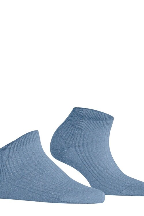 Falke Blauw Rib sokken Shiny