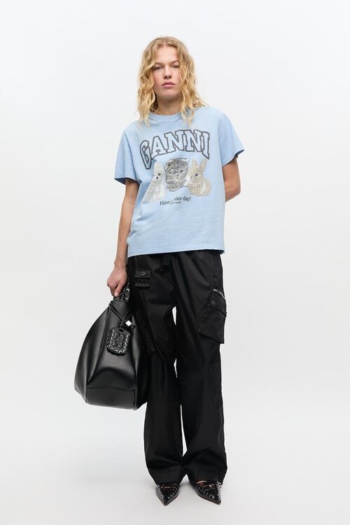 Ganni Light Blue T-shirt