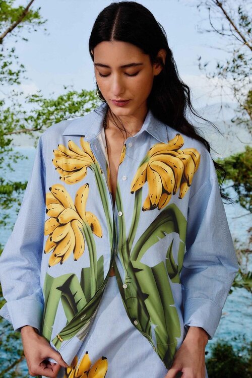 Farm Rio Blauw Streep Blouse