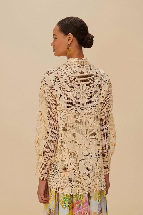 Farm Rio Beige Blouse Brodery