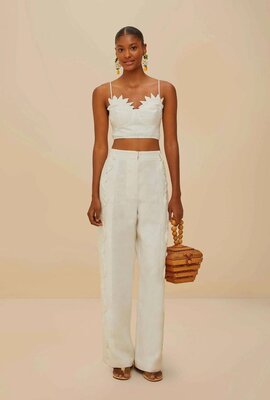 Farm Rio Wit Pantalon Linnen