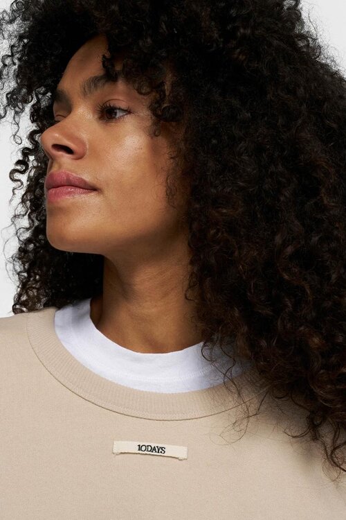 10Days light earth cropped sweater gathering