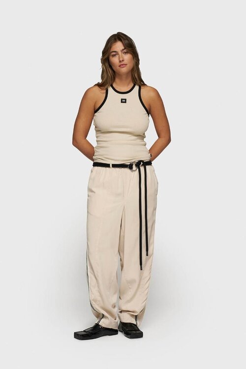 10Days light earth wide tapered pants tencel