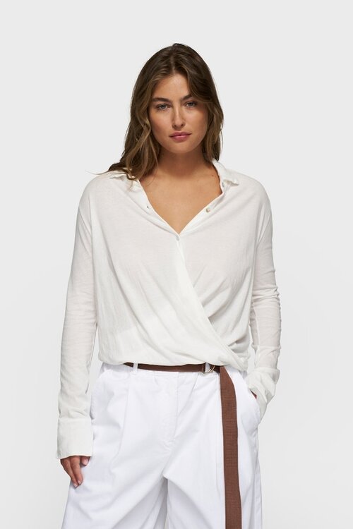 10Days Ecru wrap blouse